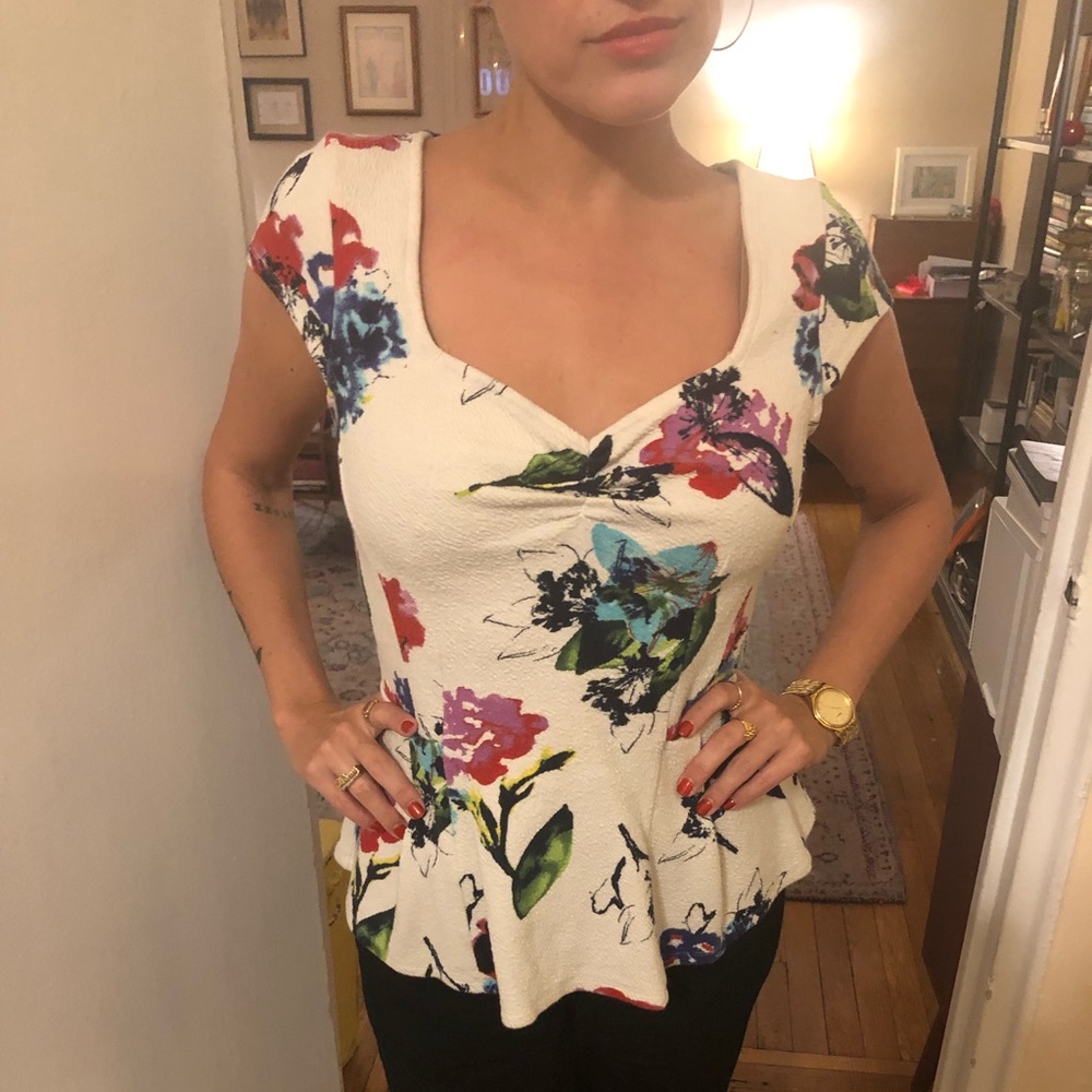 Floral peplum top